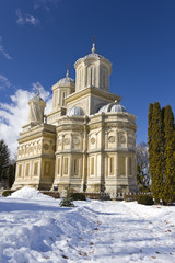 Curtea de Arges Monastery in winter