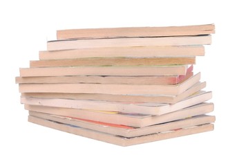 stack of comics  isolated on white background