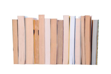 stack of books isolated on white background