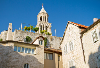 Obraz premium Bell tower of the Saint Domnius Cathedral in Split, Croatia
