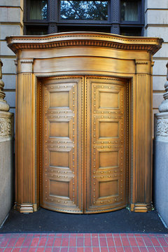 Big Brass Revolving Bank Doors