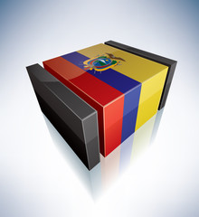 3D flag of Ecuador