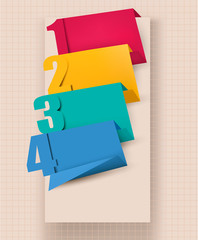 Colorful tags with numbers. Vector illustration.