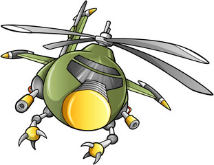 Robot Army Helicopter Vector