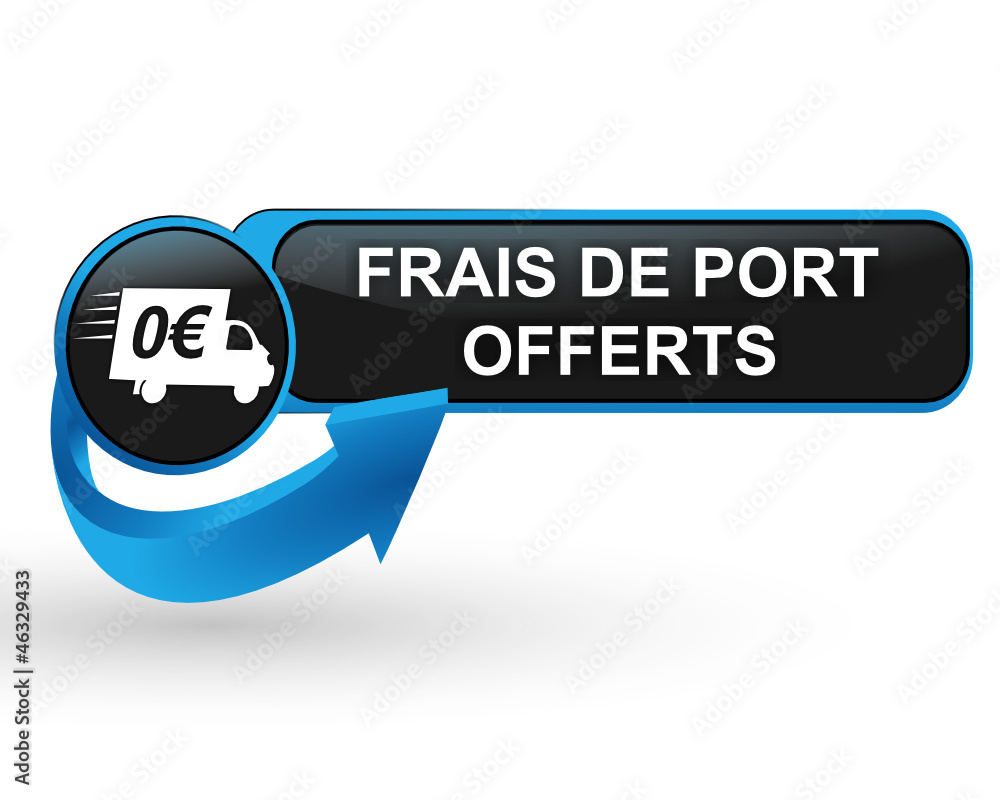 Wall mural frais de port offerts sur bouton web design bleu