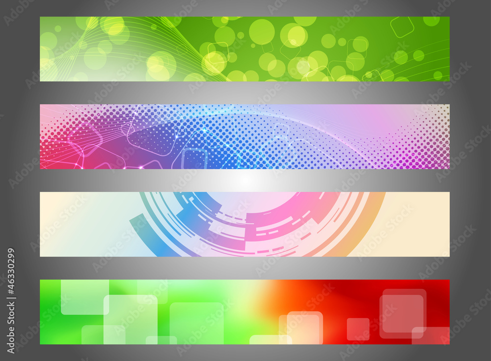 Wall mural headers collection for web