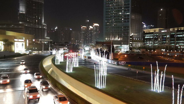 Traffic near the Burj Khalifa real Time