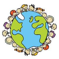 Kids around the world together save the planet earth - 46331241