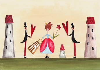 Naklejka premium Sweet Valentine. Greeting card