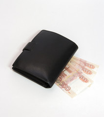 Purse with bills of five thousand rubles