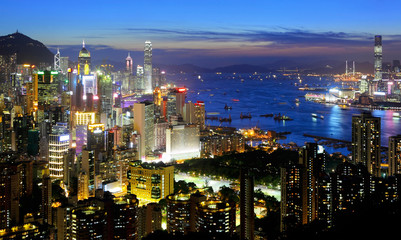 Hong Kong city at night