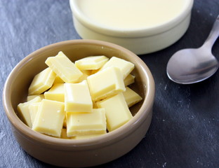 chocolat blanc et son flan