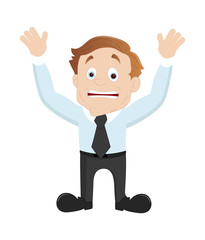 Scared Cartoon Businessman