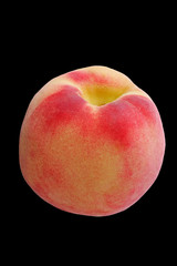 Peach close up isolated on black