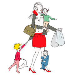 Femme moderne débordée