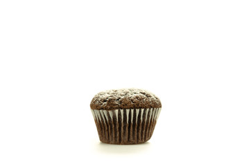 Schokoladenmuffin mit Puderzucker