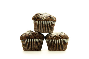 drei muffins gestapelt