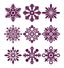 Naklejka na ściany i meble Set of vector snowflakes