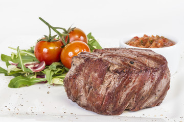 Grilled Beef Steak Isolated On a White Background