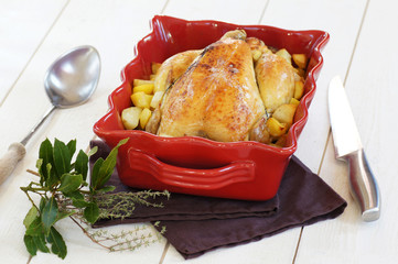poulet entier aux pommes de terre 1
