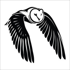 Fototapeta premium Isolated owl in flight - vector illustration