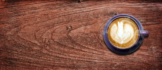 coffee cup with space on the wooden background