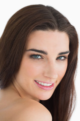 Obraz premium Woman with long brown hair