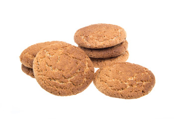 Heap of delicious  cookies isolated on white background