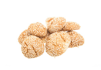 Heap of delicious  cookies isolated on white background