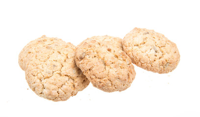 Heap of delicious  cookies isolated on white background