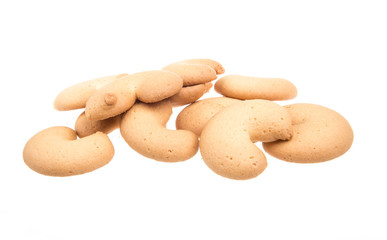 Heap of delicious  cookies isolated on white background