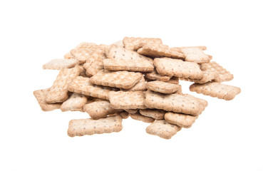 Heap of delicious  cookies isolated on white background