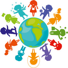 silhouettes_children_world