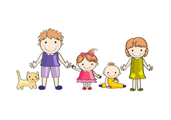 笑顔の家族（背景なし）