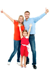 Beautiful smiling family. Father, mother and daughter