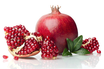 pomegranate isolated on the white background