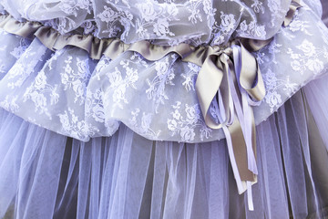 Violet beautiful wedding dress detail with satin bow