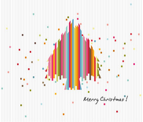 Colorful christmas tree, Concept for card