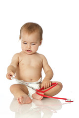 Baby with stethoscope - Baby mit Stethoskop