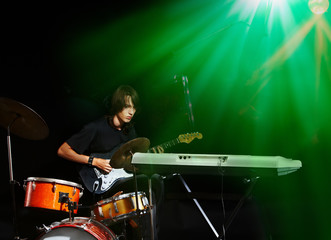 Fototapeta premium Man playing guitar.