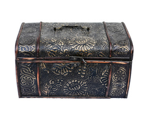 Old chest isolated on white