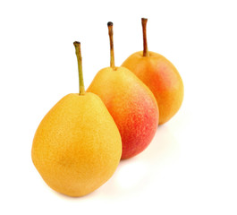 Three ripe yellow pears