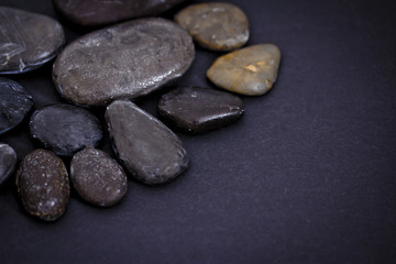 Fototapeta na wymiar black stones background