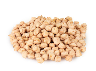 White chickpeas isolated on white