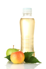 bottle of juice with sweet apples, isolated on white