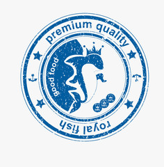 Grunge royal Sea Food rubber stamp