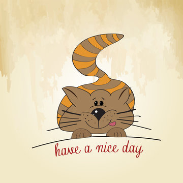 cute kitty wishes you a nice day