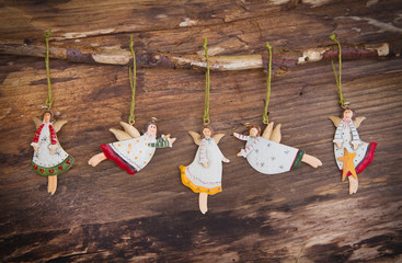 Alte Blechfiguren - Engel zum Weihnachtsfest