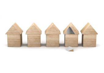 Reihenhaus mit Dachschaden