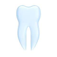 Zahn freigestellt auf weißem Hintergrund